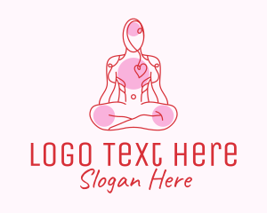 Love - Wellness Yoga Heart Care logo design