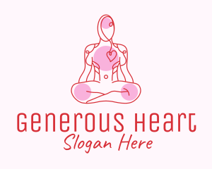 Wellness Yoga Heart Care logo design