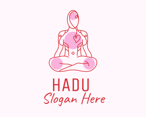 Human - Wellness Yoga Heart Care logo design