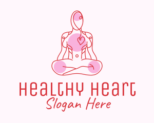 Wellness Yoga Heart Care logo design