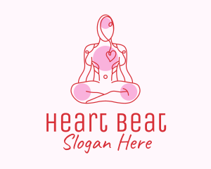 Wellness Yoga Heart Care logo design