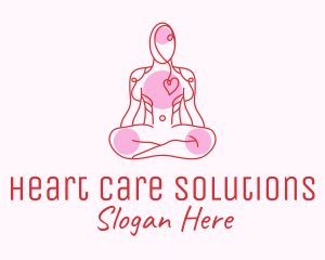 Wellness Yoga Heart Care logo design