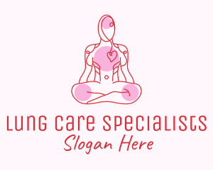 Wellness Yoga Heart Care logo design