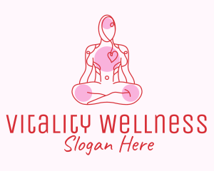 Wellness Yoga Heart Care logo design