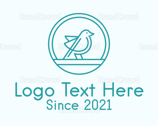Blue Bird Line Art Logo