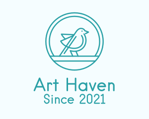 Blue Bird Line Art  logo design