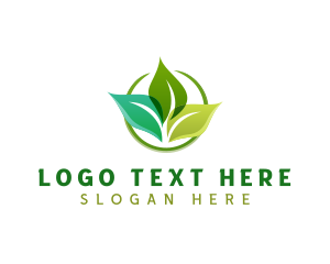 Eco Friendly - Leaf Landscaping Natural logo design