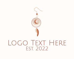 Moon - Boho Feather Earring logo design