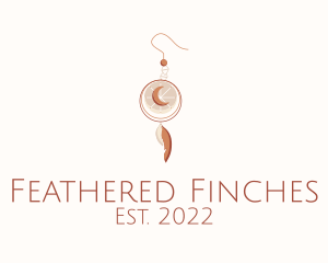 Boho Feather Earring logo design