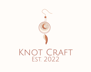 Boho Feather Earring logo design