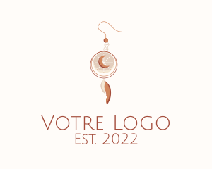 Native - Boho Feather Earring logo design