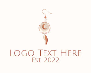 Native - Boho Feather Earring logo design