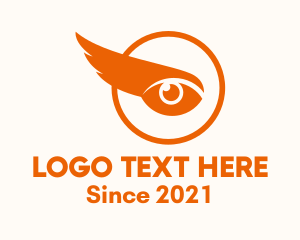 Optometrist - Orange Wing Eye logo design