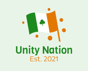 Nation - Irish Flag Shamrock logo design