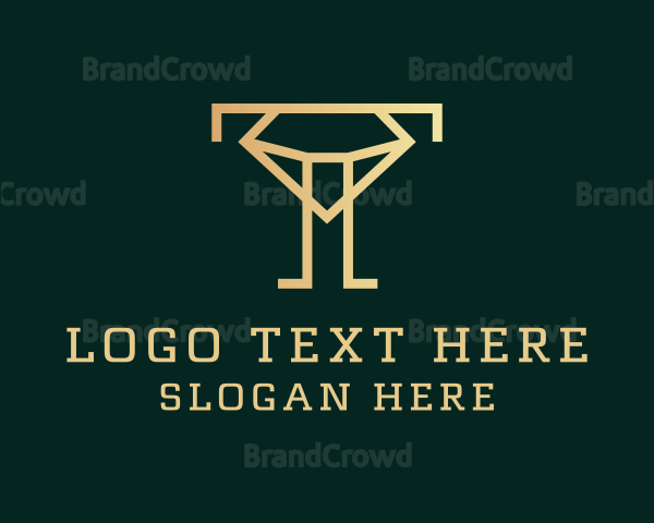 Diamond Jeweler Letter T Logo