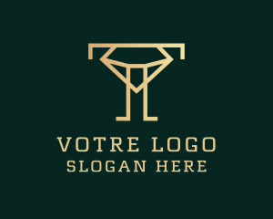 Interior Deign - Diamond Jeweler Letter T logo design