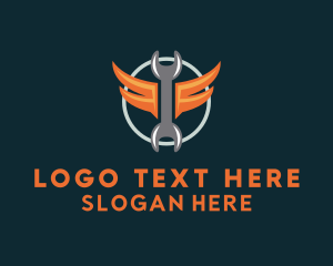 Winged Mechanic Wrench Logo