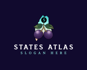 Maine Plum Fruit logo design