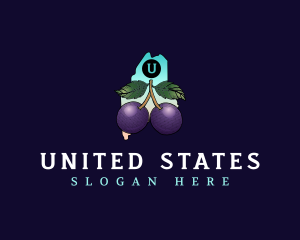 Maine Plum Fruit logo design