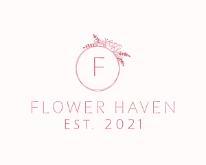 Eco Floral Wreath logo design