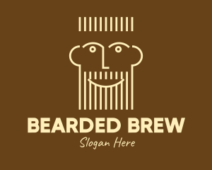 Bearded - Hipster Beard Man logo design