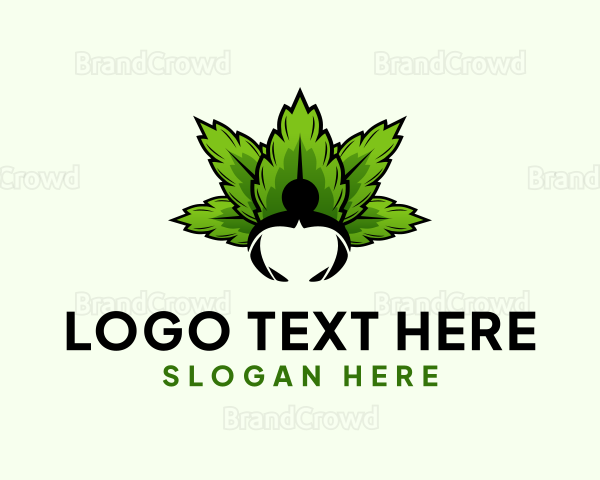 Cannabis Weed Human Logo