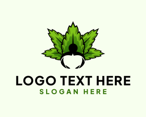 Hug - Cannabis Weed Human logo design