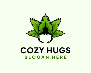 Cannabis Weed Human  logo design