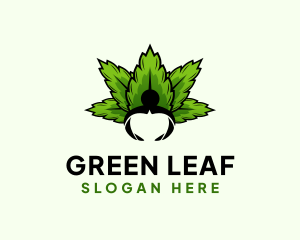 Cannabis Weed Human  logo design