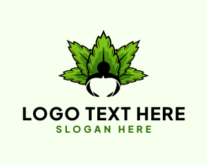 Grass - Cannabis Weed Human logo design