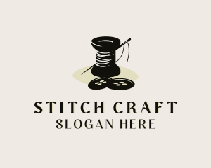 Cross Stitch - Sewing Tailor Seamstress logo design