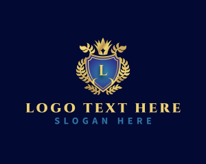 Gold - Royal Laurel Shield logo design