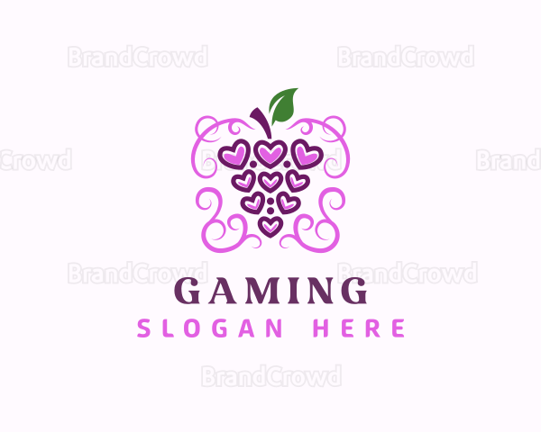 Grape Wine Heart Logo