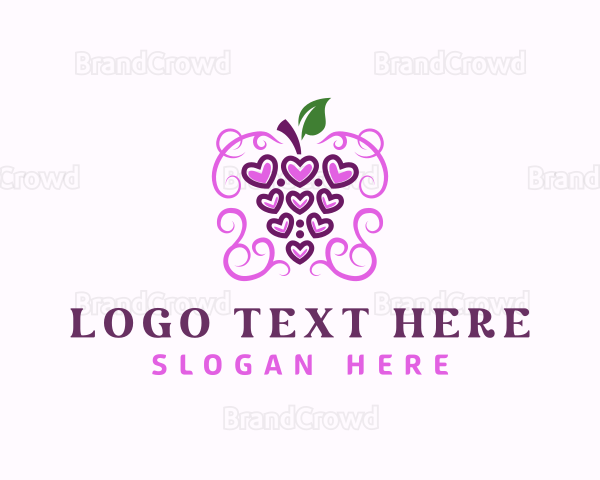 Grape Wine Heart Logo