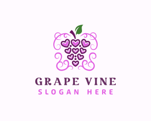 Grape - Grape Wine Heart logo design