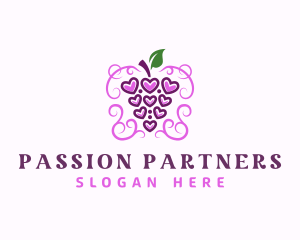 Grape Wine Heart logo design