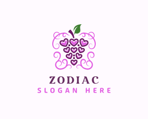 Romance - Grape Wine Heart logo design