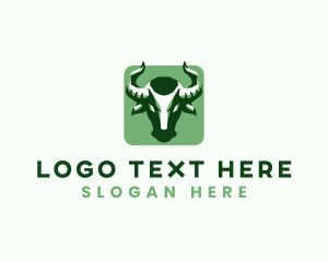 Vegan Meat - Bull Geometric Animal logo design