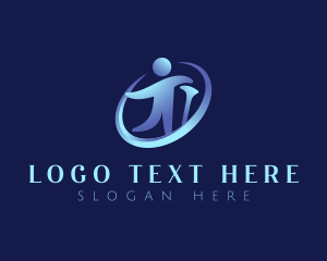 Disability - Human Walking Cane logo design