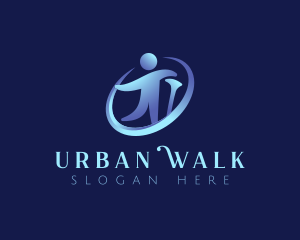 Human Walking Cane logo design