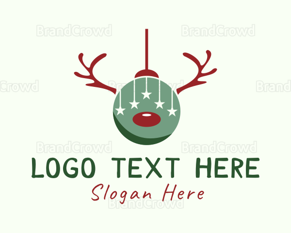 Reindeer Christmas Ball Logo