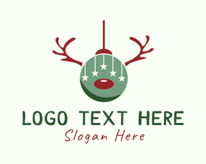 Holiday - Reindeer Christmas Ball logo design