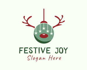 Christmas - Reindeer Christmas Ball logo design