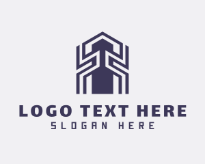 Violet Building Skyscraper logo design