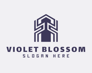 Violet Building Skyscraper logo design