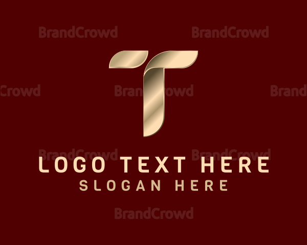 Luxury Metallic Boutique Letter T Logo