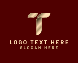 Iron - Luxury Metallic Boutique Letter T logo design