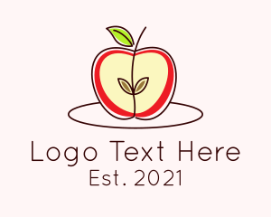 Apple - Monoline Slice Apple logo design