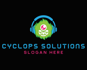 Cyclops - Monster Music Headphone logo design