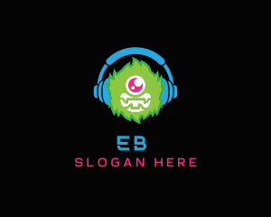 Scary - Monster Music Headphone logo design